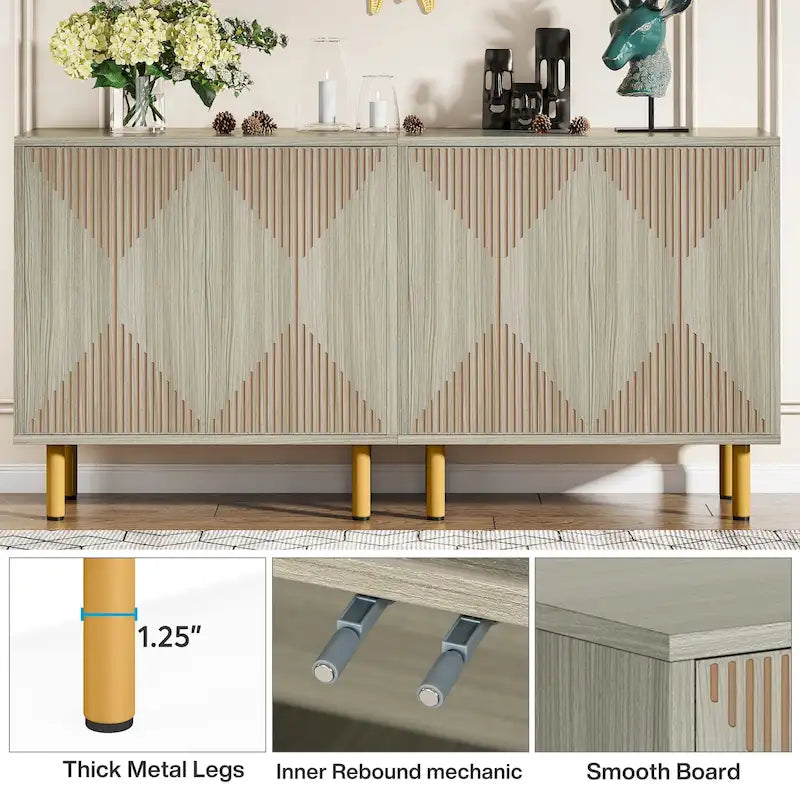 58 Inches Sideboard Buffet Cabinet with Doors Freestanding Storage Cabinet