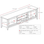 Mueble de TV con puertas de cristal para televisores de hasta 85"