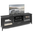 Mueble de TV con puertas de cristal para televisores de hasta 85"