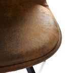 Lot de 4 chaises de salle à manger en daim avec pieds en métal noir