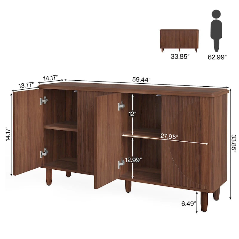 Modern Buffet Cabinet Sideboard with Storage - N/A