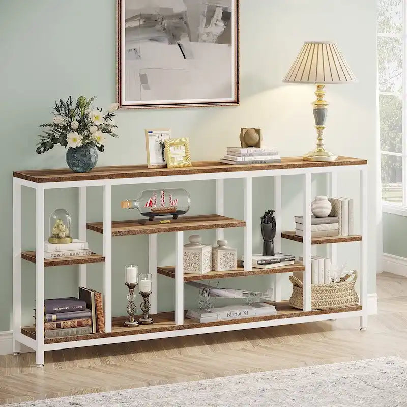 70.9 inch Console Sofa Table with Storage, 3-Tier Entryway Table for Hallway