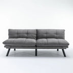 70.87 Futon Sofa Bed, Foam Foldable Couch Convertible Loveseat Sleeper Daybed with Adjustable Armrests for Small Space