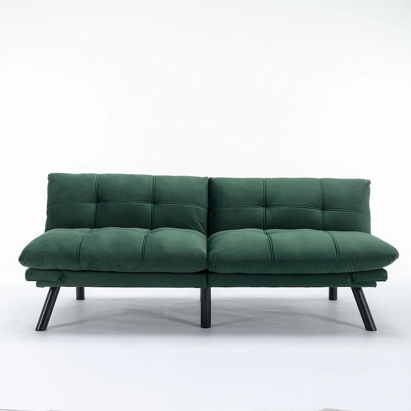 Canapé-lit futon 70,87, canapé pliable en mousse, lit de repos convertible avec accoudoirs réglables pour petits espaces