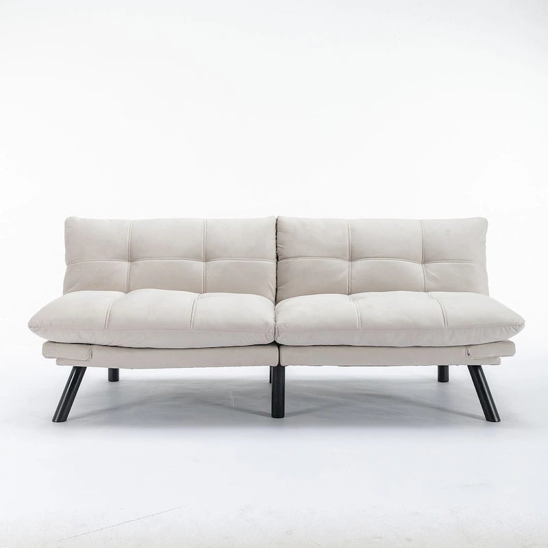 Canapé-lit futon 70,87, canapé pliable en mousse, lit de repos convertible avec accoudoirs réglables pour petits espaces