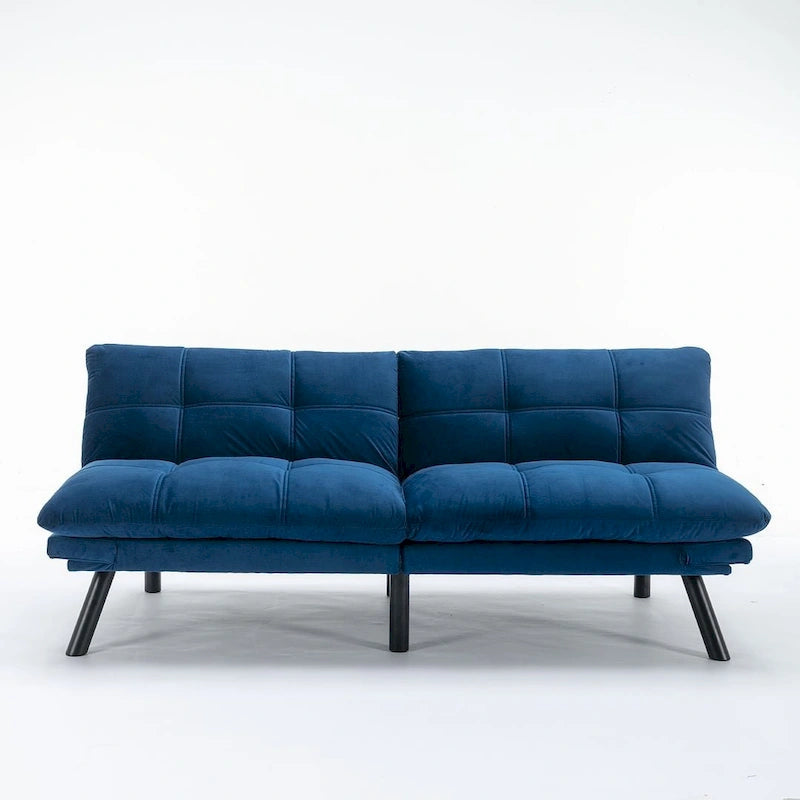 Canapé-lit futon 70,87, canapé pliable en mousse, lit de repos convertible avec accoudoirs réglables pour petits espaces
