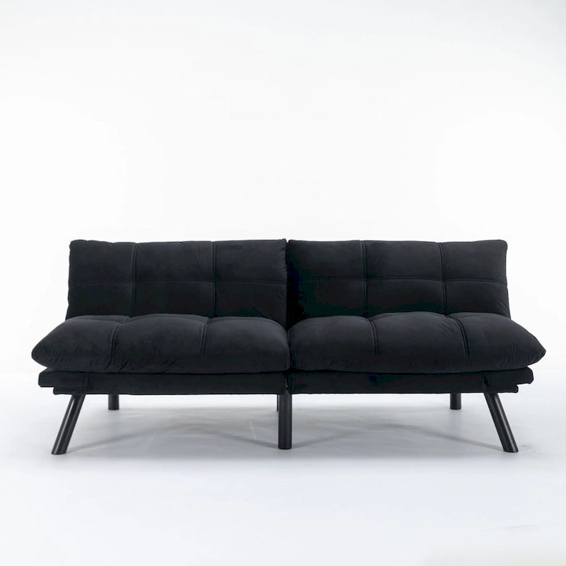 Canapé-lit futon 70,87, canapé pliable en mousse, lit de repos convertible avec accoudoirs réglables pour petits espaces