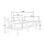 70.87 Futon Sofa Bed, Foam Foldable Couch Convertible Loveseat Sleeper Daybed with Adjustable Armrests for Small Space