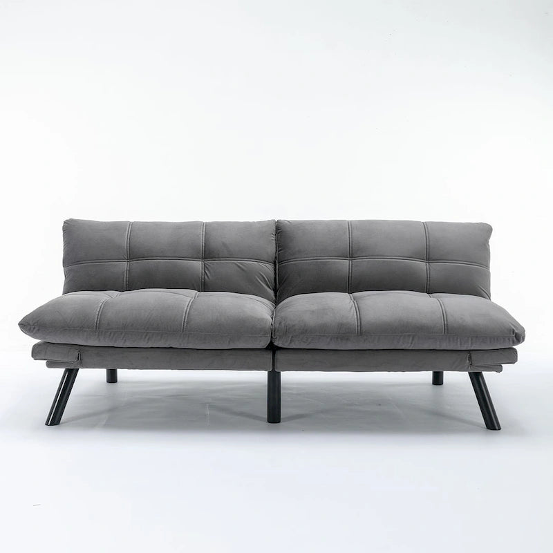 Canapé-lit futon 70,87, canapé pliable en mousse, lit de repos convertible avec accoudoirs réglables pour petits espaces