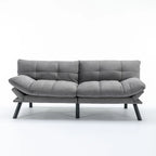 70.87 Futon Sofa Bed, Foam Foldable Couch Convertible Loveseat Sleeper Daybed with Adjustable Armrests for Small Space
