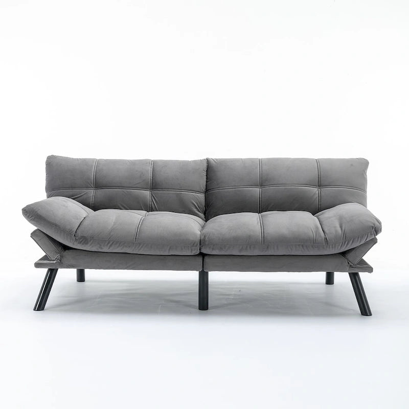 Canapé-lit futon 70,87, canapé pliable en mousse, lit de repos convertible avec accoudoirs réglables pour petits espaces