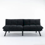 70.87 Futon Sofa Bed, Foam Foldable Couch Convertible Loveseat Sleeper Daybed with Adjustable Armrests for Small Space
