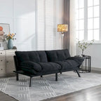 70.87 Futon Sofa Bed, Foam Foldable Couch Convertible Loveseat Sleeper Daybed with Adjustable Armrests for Small Space
