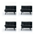 70.87 Futon Sofa Bed, Foam Foldable Couch Convertible Loveseat Sleeper Daybed with Adjustable Armrests for Small Space