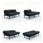 70.87 Futon Sofa Bed, Foam Foldable Couch Convertible Loveseat Sleeper Daybed with Adjustable Armrests for Small Space