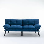70.87 Futon Sofa Bed, Foam Foldable Couch Convertible Loveseat Sleeper Daybed with Adjustable Armrests for Small Space