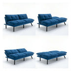 70.87 Futon Sofa Bed, Foam Foldable Couch Convertible Loveseat Sleeper Daybed with Adjustable Armrests for Small Space