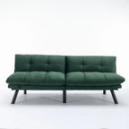 70.87 Futon Sofa Bed, Foam Foldable Couch Convertible Loveseat Sleeper Daybed with Adjustable Armrests for Small Space