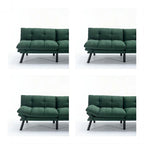 70.87 Futon Sofa Bed, Foam Foldable Couch Convertible Loveseat Sleeper Daybed with Adjustable Armrests for Small Space