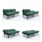 70.87 Futon Sofa Bed, Foam Foldable Couch Convertible Loveseat Sleeper Daybed with Adjustable Armrests for Small Space