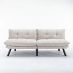 70.87 Futon Sofa Bed, Foam Foldable Couch Convertible Loveseat Sleeper Daybed with Adjustable Armrests for Small Space