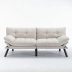 70.87 Futon Sofa Bed, Foam Foldable Couch Convertible Loveseat Sleeper Daybed with Adjustable Armrests for Small Space