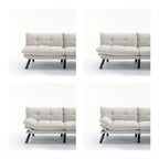 70.87 Futon Sofa Bed, Foam Foldable Couch Convertible Loveseat Sleeper Daybed with Adjustable Armrests for Small Space