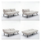 70.87 Futon Sofa Bed, Foam Foldable Couch Convertible Loveseat Sleeper Daybed with Adjustable Armrests for Small Space