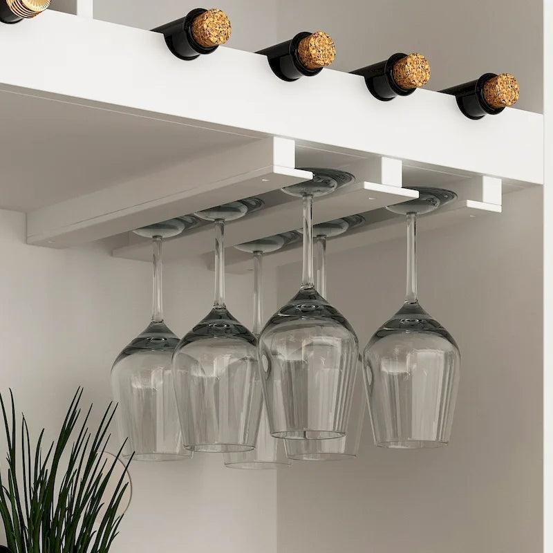 79Armoire de Rangement de Cuisine avec Portes Vitrées, Buffet Laqué