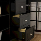 79Armoire de Rangement de Cuisine avec Portes Vitrées, Buffet Laqué