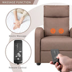 Fauteuil inclinable en tissu avec fonction massage, réglable pour Home Cinéma ou salon, design moderne, une place