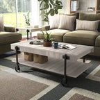 Table basse Hyssop Farmhouse de 47 po en acier à 1 étagère par Furniture of America