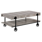 Table basse Hyssop Farmhouse de 47 po en acier à 1 étagère par Furniture of America