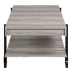 Table basse Hyssop Farmhouse de 47 po en acier à 1 étagère par Furniture of America