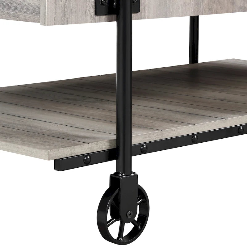 Table basse Hyssop Farmhouse de 47 po en acier à 1 étagère par Furniture of America