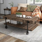 Table basse Hyssop Farmhouse de 47 po en acier à 1 étagère par Furniture of America