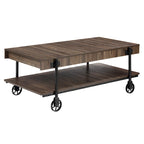Table basse Hyssop Farmhouse de 47 po en acier à 1 étagère par Furniture of America