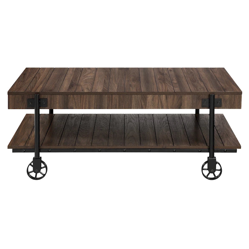 Table basse Hyssop Farmhouse de 47 po en acier à 1 étagère par Furniture of America