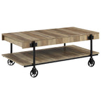 Table basse Hyssop Farmhouse de 47 po en acier à 1 étagère par Furniture of America