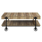 Table basse Hyssop Farmhouse de 47 po en acier à 1 étagère par Furniture of America