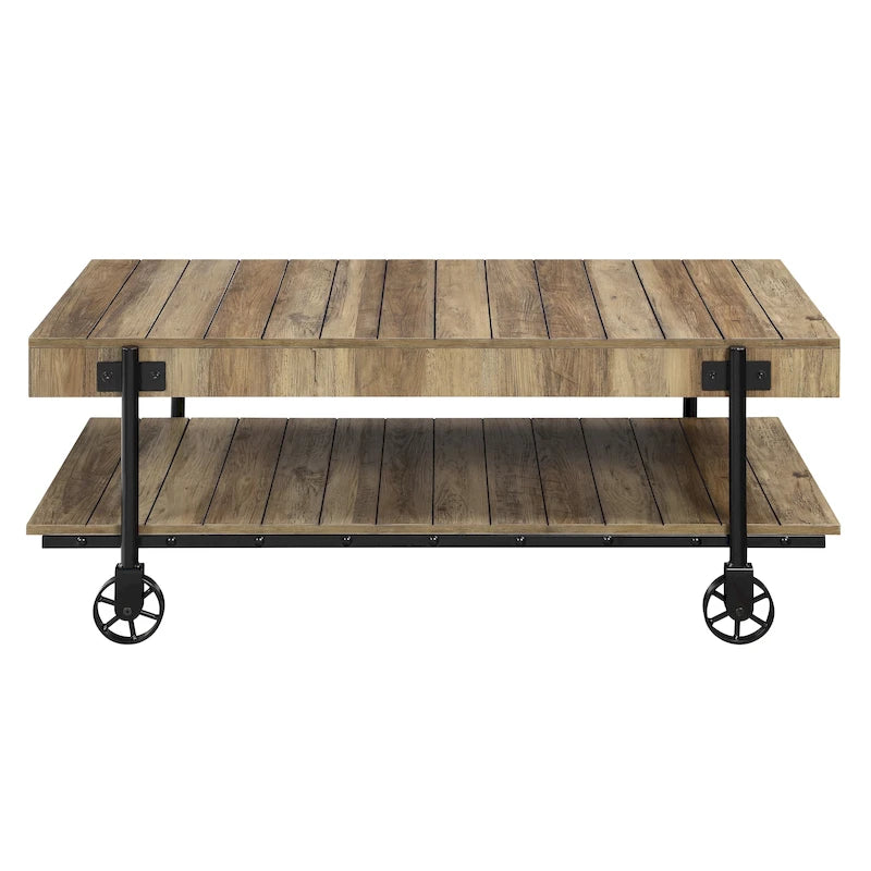 Table basse Hyssop Farmhouse de 47 po en acier à 1 étagère par Furniture of America