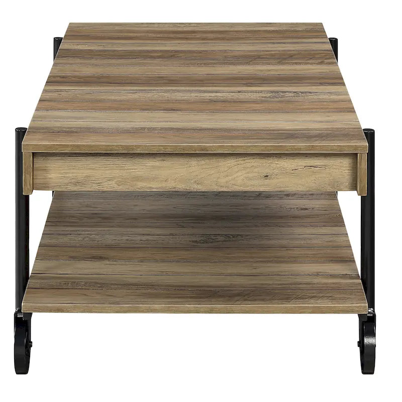 Table basse Hyssop Farmhouse de 47 po en acier à 1 étagère par Furniture of America