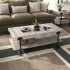 Table basse Hyssop Farmhouse de 47 po en acier à 1 étagère par Furniture of America