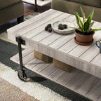 Table basse Hyssop Farmhouse de 47 po en acier à 1 étagère par Furniture of America
