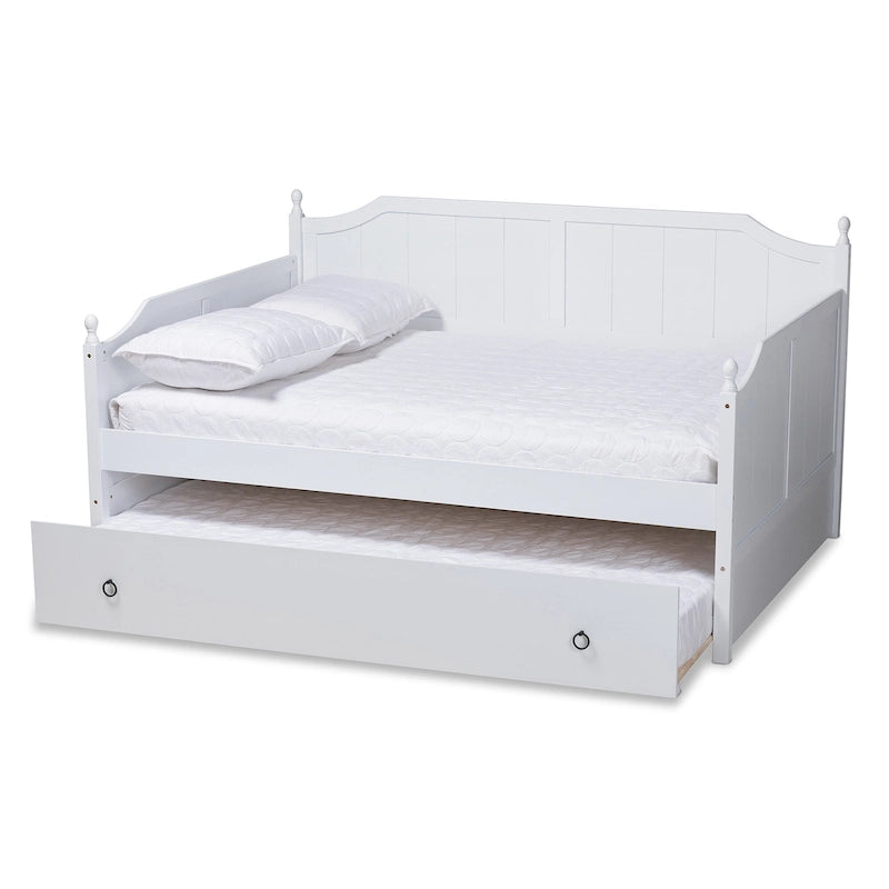 Millie Cottage Farmhouse Full Size Daybed with Twin Size Trundle