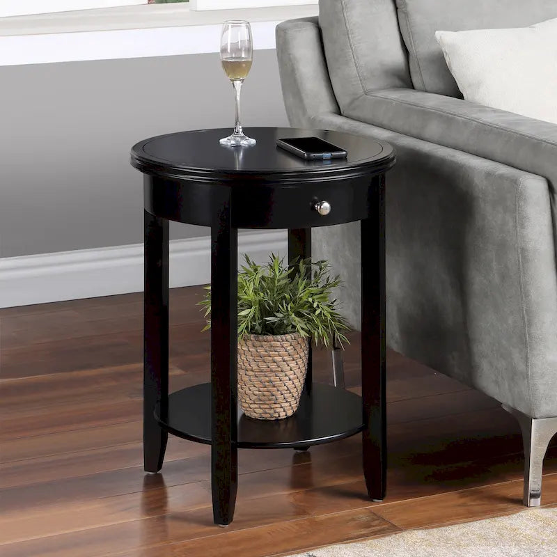 Convenience Concepts American Heritage Baldwin 1 Drawer End Table with Shelf