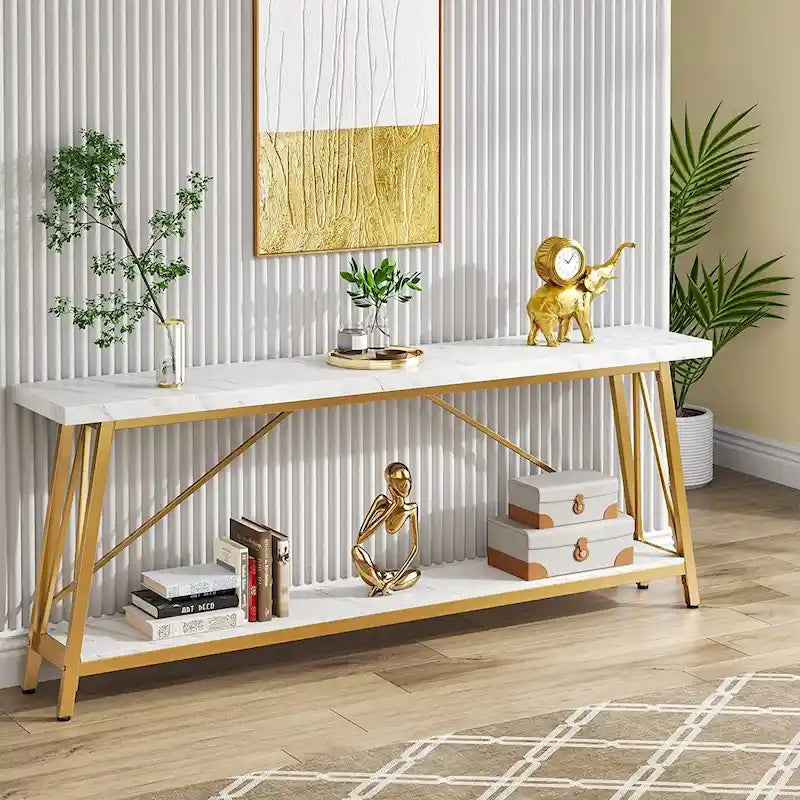 70.9 Inches Long Narrow Sofa Table Behind Couch for Entryway