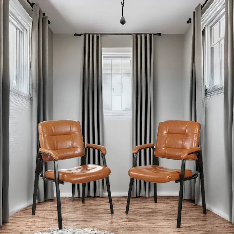 Premium Leather Executive Office Chairs with Padded Armrest