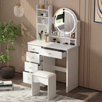 Coiffeuse avec miroir lumineux et tabouret - 52H