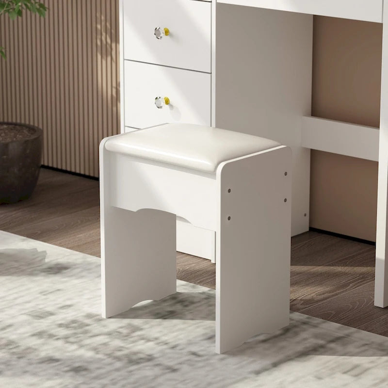 Coiffeuse avec miroir lumineux et tabouret - 52H